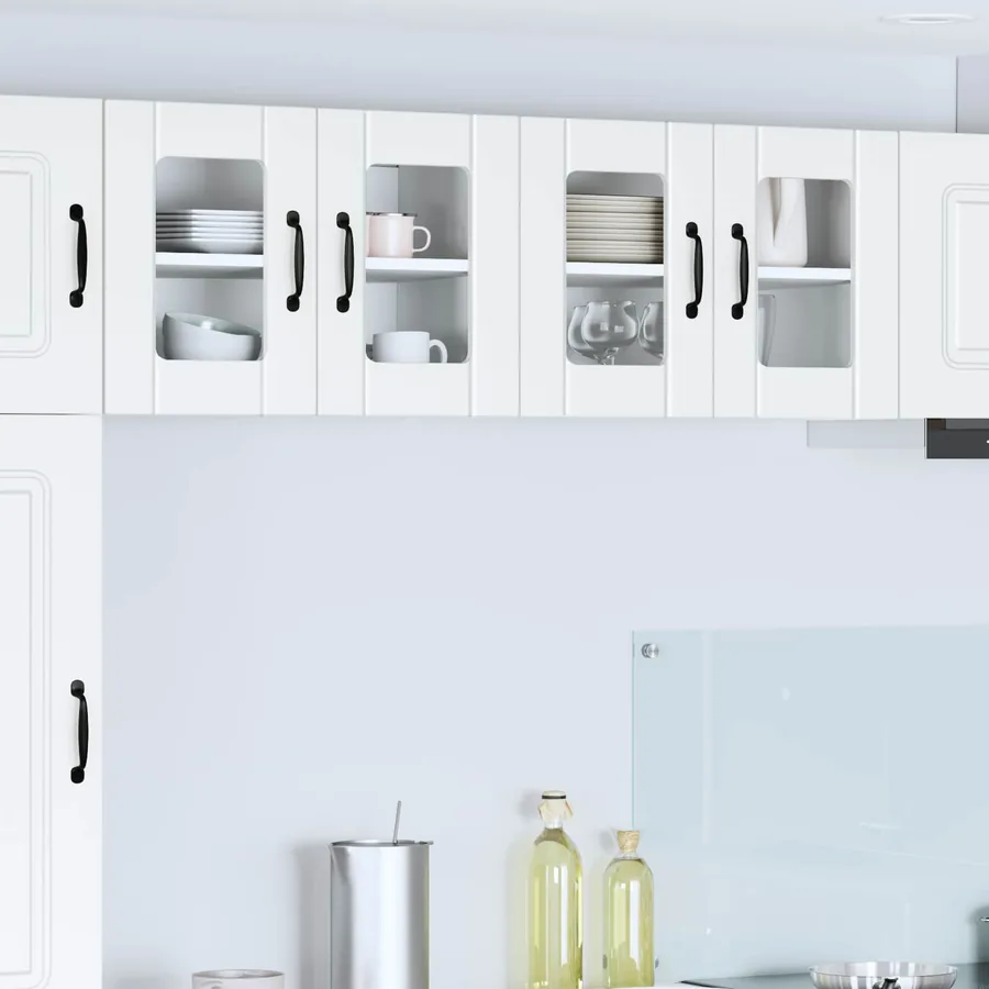 Cabinet en verre mural LUCCA 2 pcs Blanc 60 x 31 x 40 cm