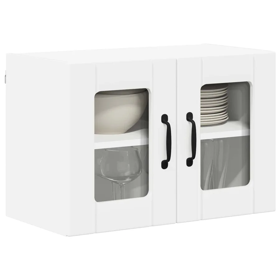 Cabinet en verre mural LUCCA 2 pcs Blanc 60 x 31 x 40 cm - 3