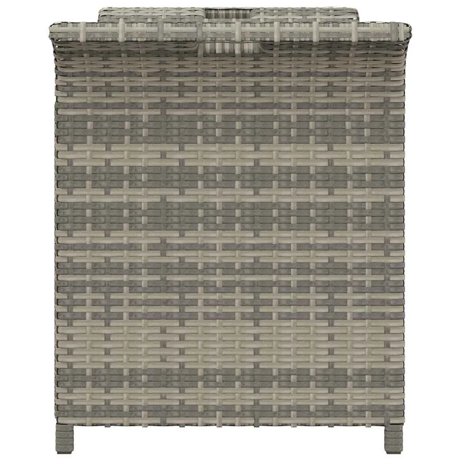 Banc de jardin avec coussin gris 116x46x57 cm résine tressée - 5
