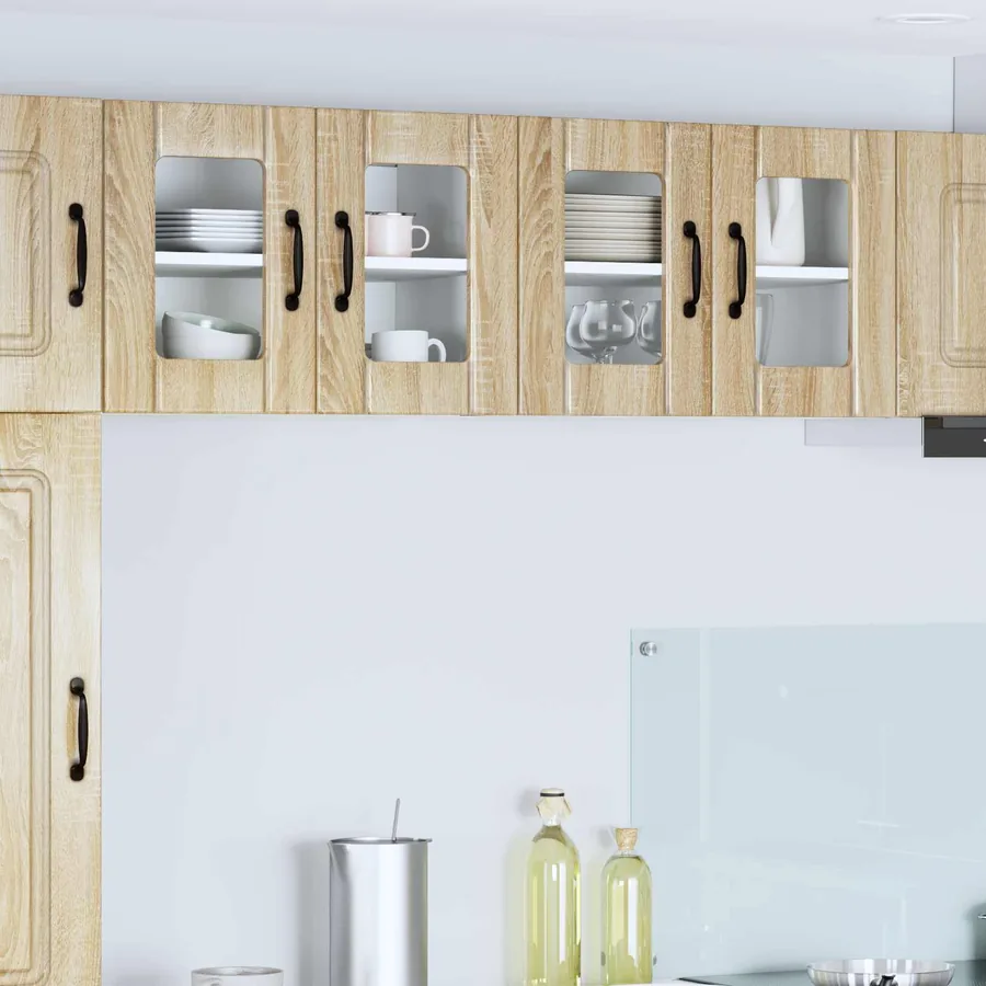 Cabinet en verre mural LUCCA 2 pcs Chêne Sonoma 60 x 31 x 40 cm