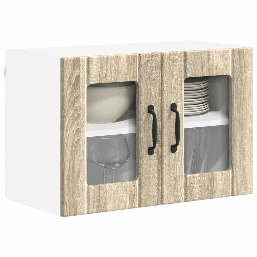 Cabinet en verre mural LUCCA 2 pcs Chêne Sonoma 60 x 31 x 40 cm - 3