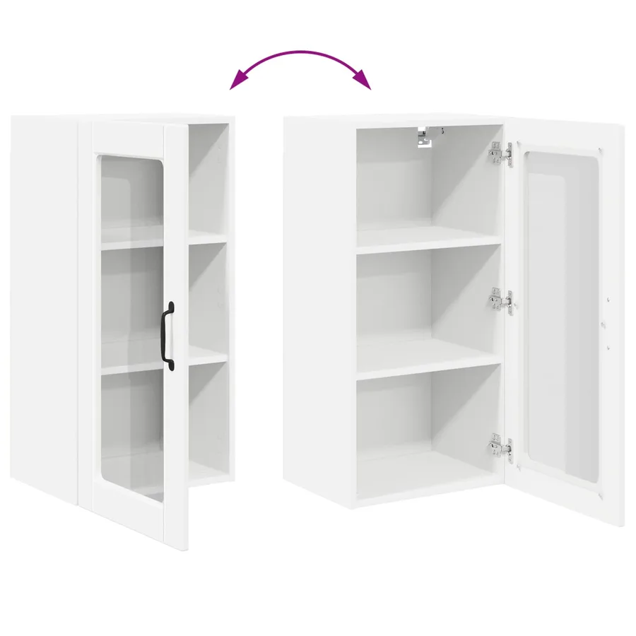 Cabinet en verre mural LUCCA Blanc 40 x 31 x 80 cm - 9