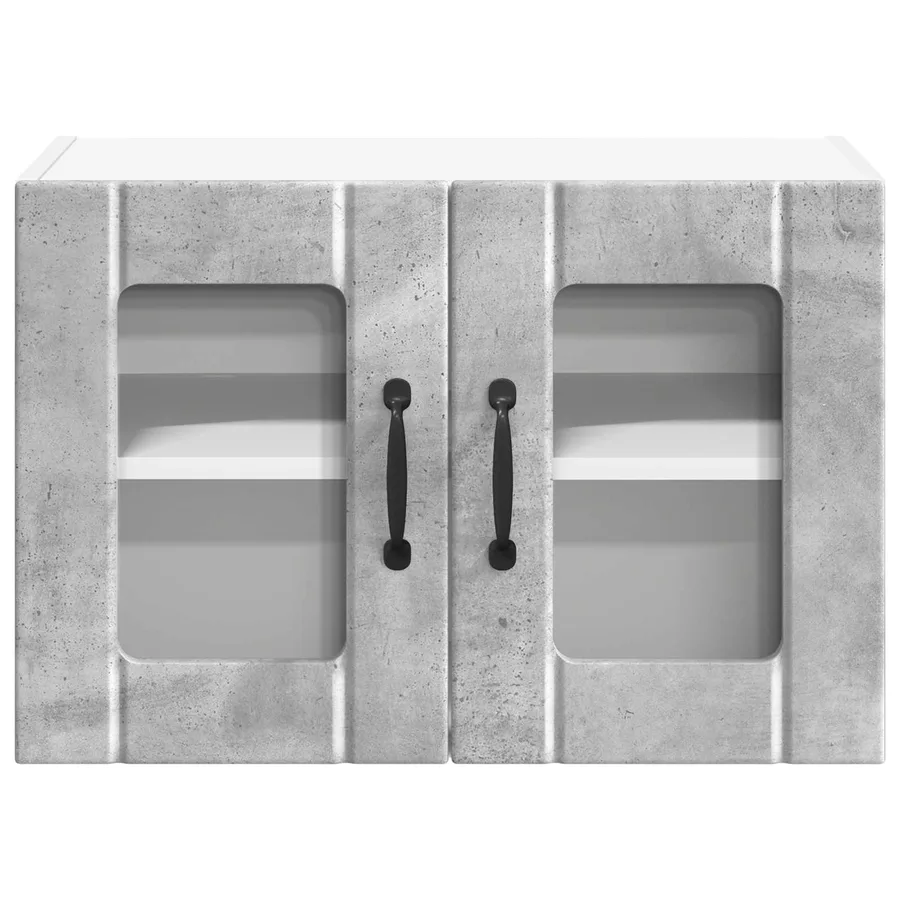 Cabinet en verre mural LUCCA 2 pcs Gris béton 60 x 31 x 40 cm - 7