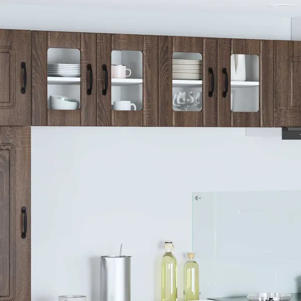 Cabinet en verre mural LUCCA Chêne brun 60 x 31 x 40 cm