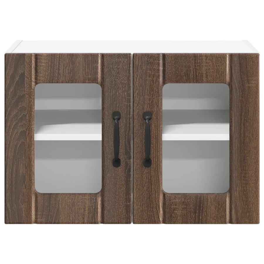 Cabinet en verre mural LUCCA Chêne brun 60 x 31 x 40 cm - 6