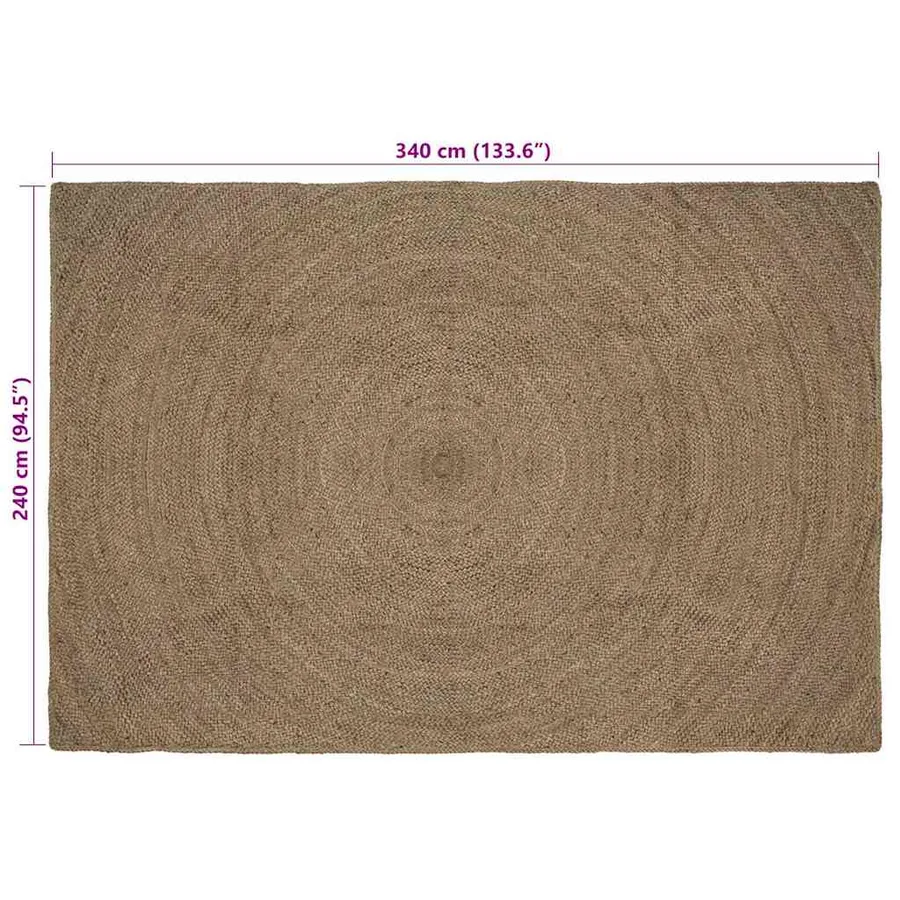 Tapis de surface Gris 240 x 340 cm Jute - 7