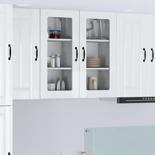 Cabinet en verre mural LUCCA Blanc brillant 40 x 31 x 80 cm