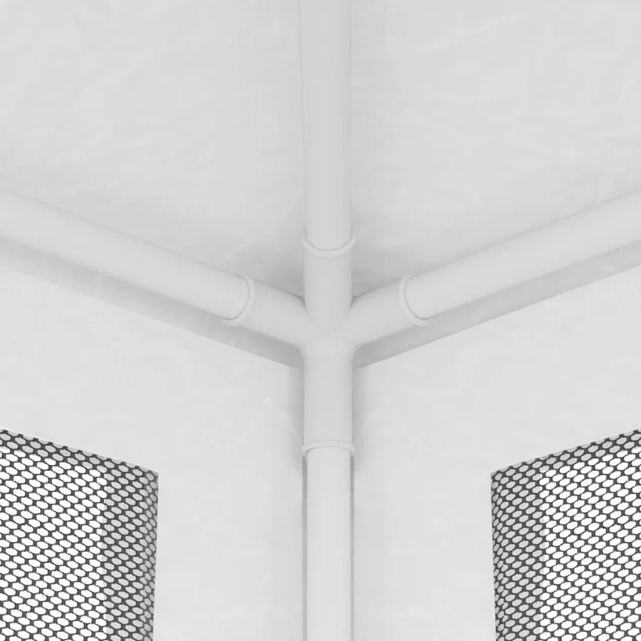 Tente de réception 4 parois latérales en maille 2,5x2,5 m Blanc - 6