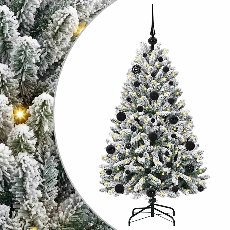 Sapin de Noël artificiel Vert et blanc 120 cm PVC et métal - 2