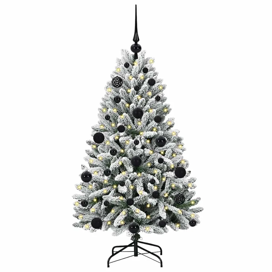 Sapin de Noël artificiel Vert et blanc 120 cm PVC et métal - 3