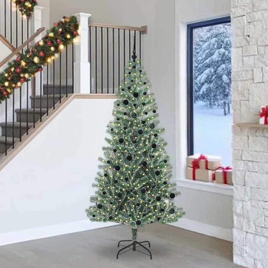 Arbre de Noël artificiel floconné de neige avec lumière LED