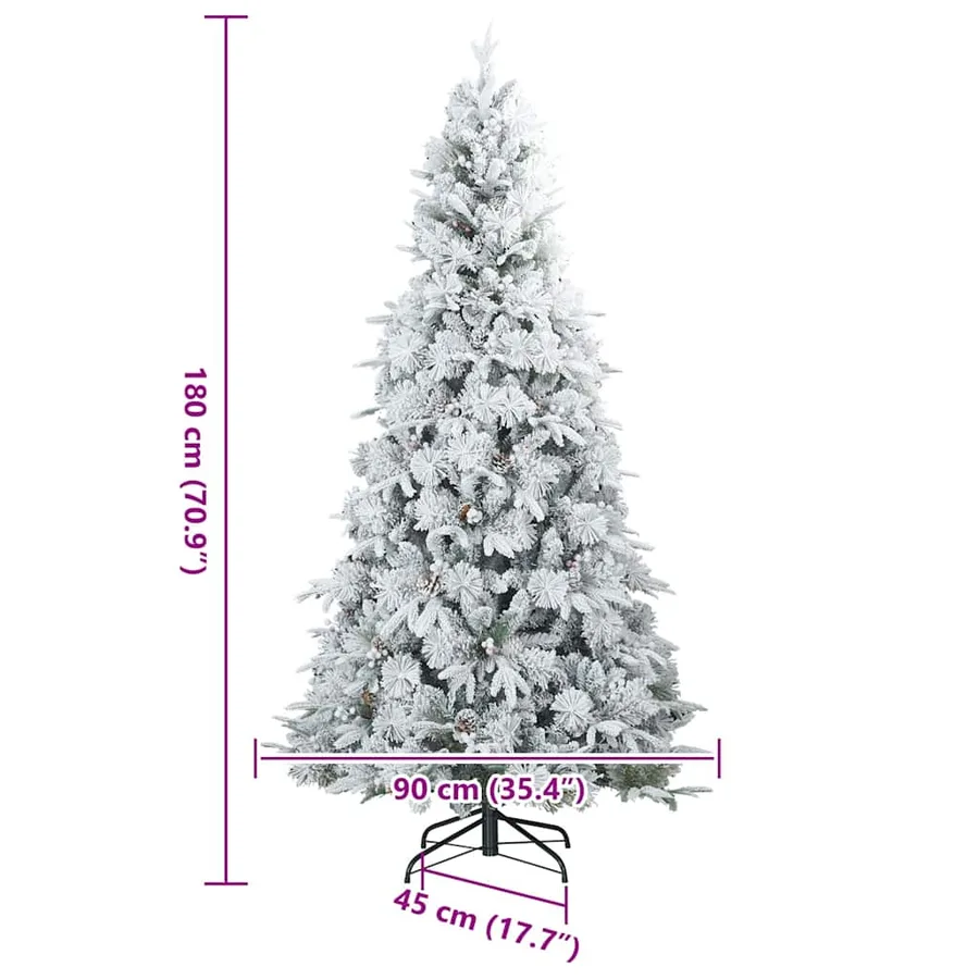 Sapin de Noël Artificiel à Branches Articulées Blanc 180 cm - 16