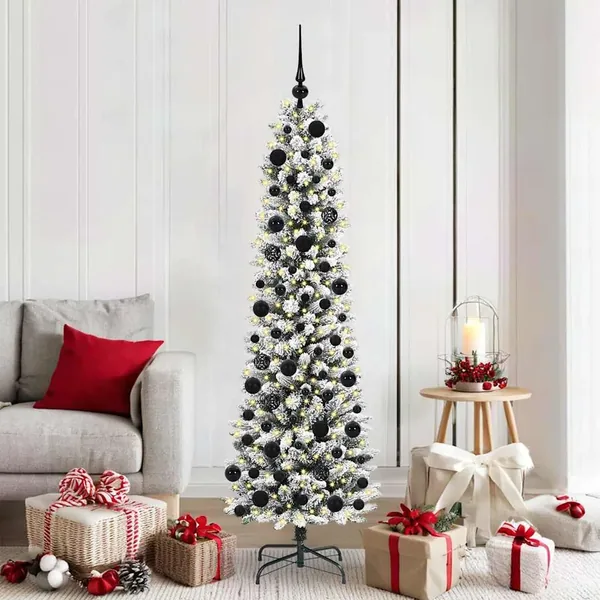 Sapin de Noël artificiel Blanc 180 cm PVC, métal et plastique