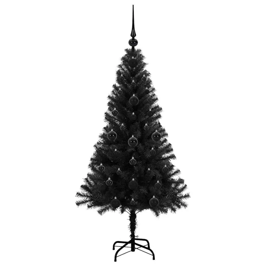 Sapin de Noël avec 150 LED avec support Noir 120 cm PVC - 4
