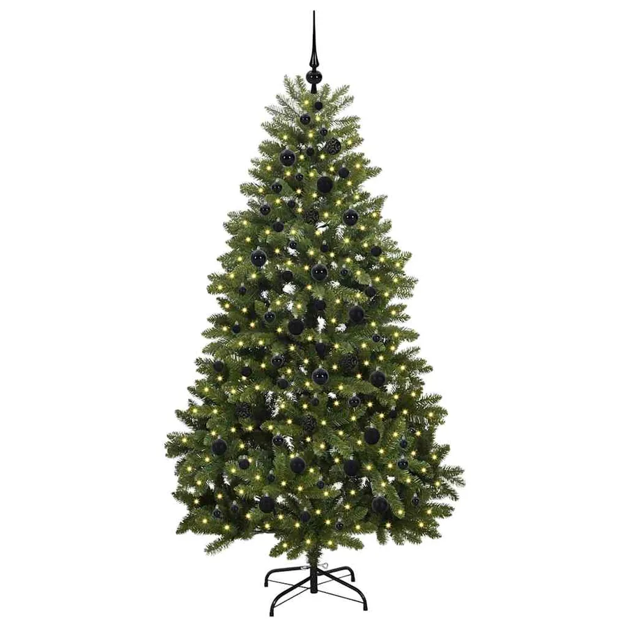Sapin de Noël artificiel avec 300 LED Vert 210 cm PVC et métal - 3
