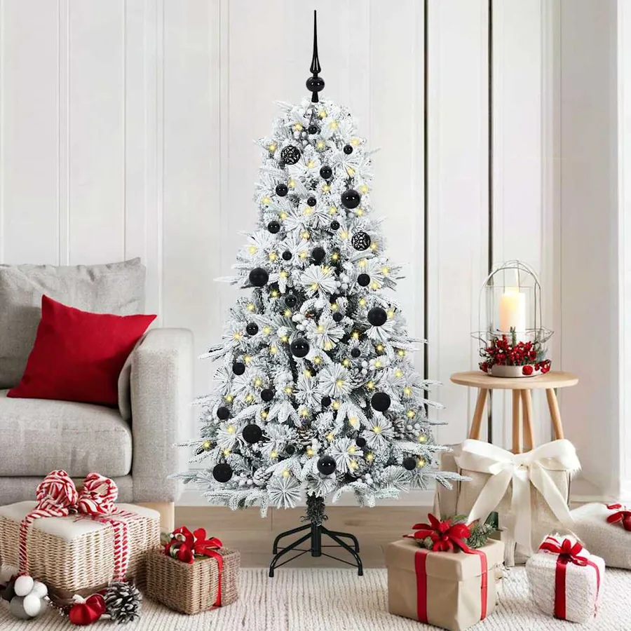 Sapin de Noël Artificiel à Branches Articulées Blanc 150 cm