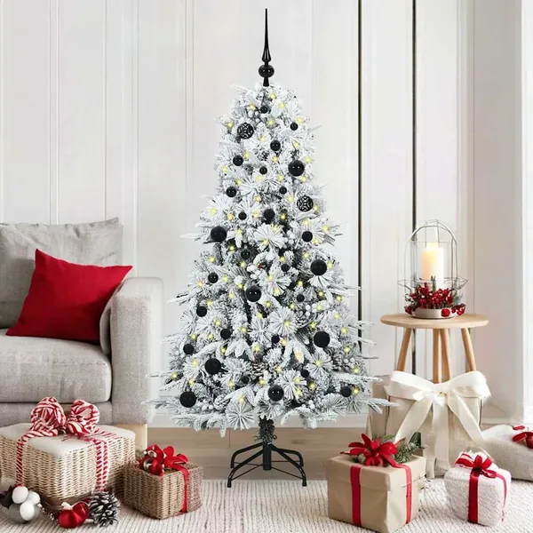 Sapin de Noël Artificiel à Branches Articulées Blanc 150 cm