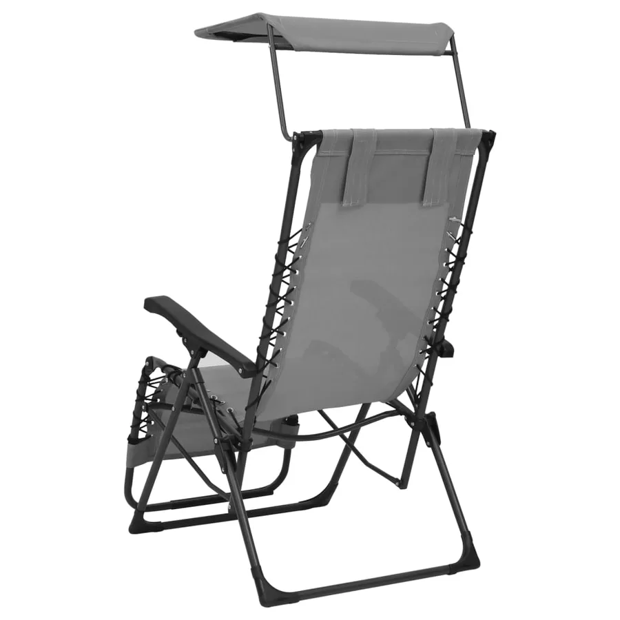 Chaise pliable de terrasse Noir Textilène - 13