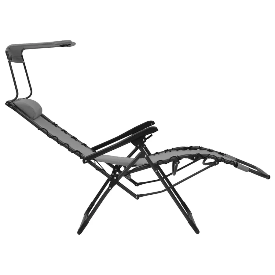 Chaise pliable de terrasse Noir Textilène - 15