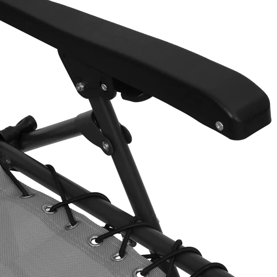 Chaise pliable de terrasse Noir Textilène - 17