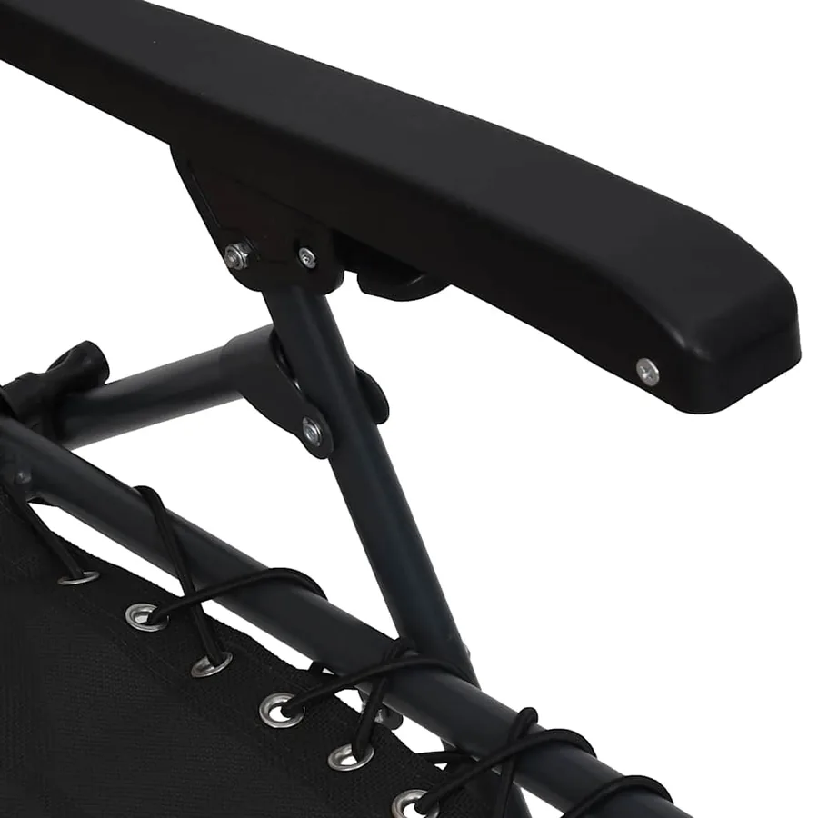 Chaise pliable de terrasse Noir Textilène - 28