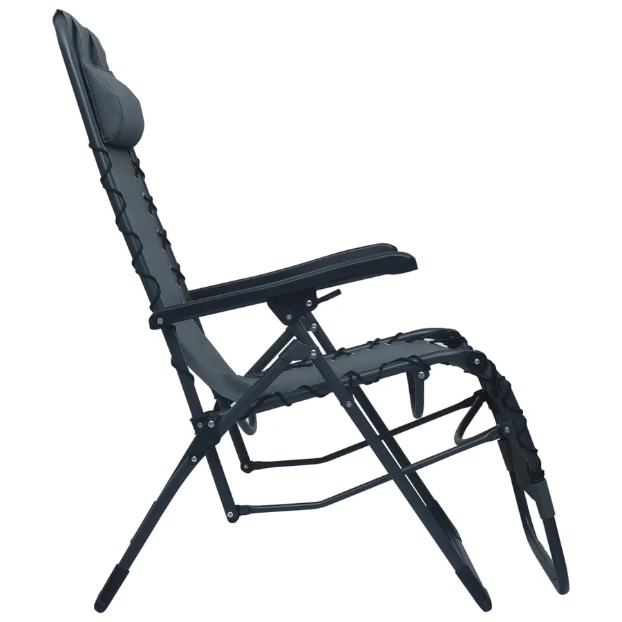Chaise pliable de terrasse Noir Textilène - 33