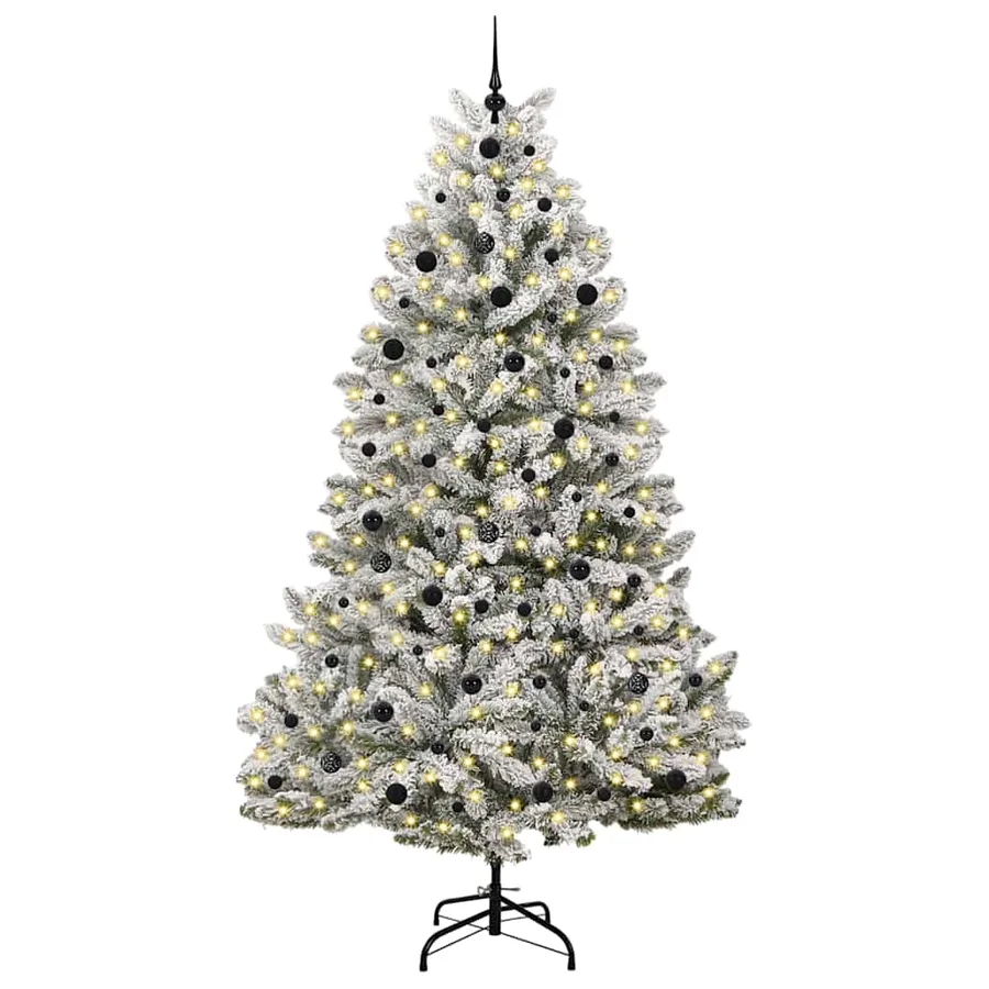 Sapin de Noël artificiel Vert et blanc 240 cm PVC et métal - 3