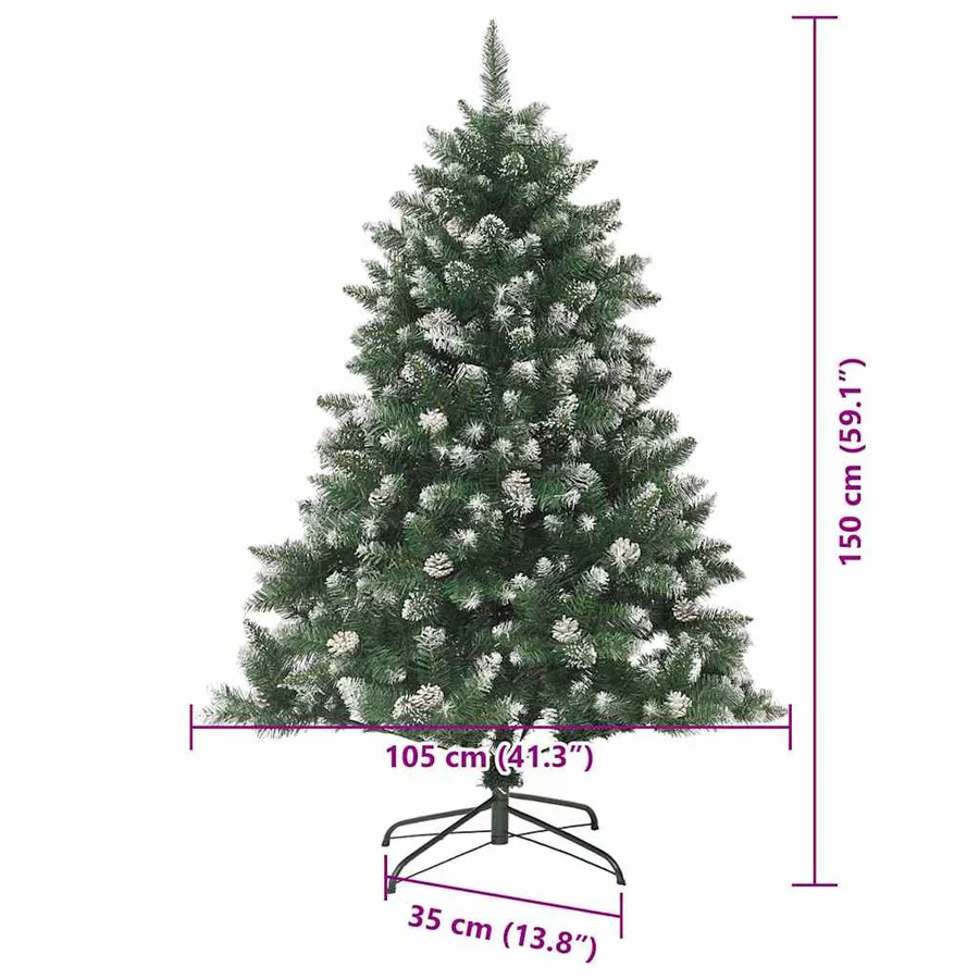 Sapin de Noël artificiel Vert 150 cm PVC, plastique et acier - 16