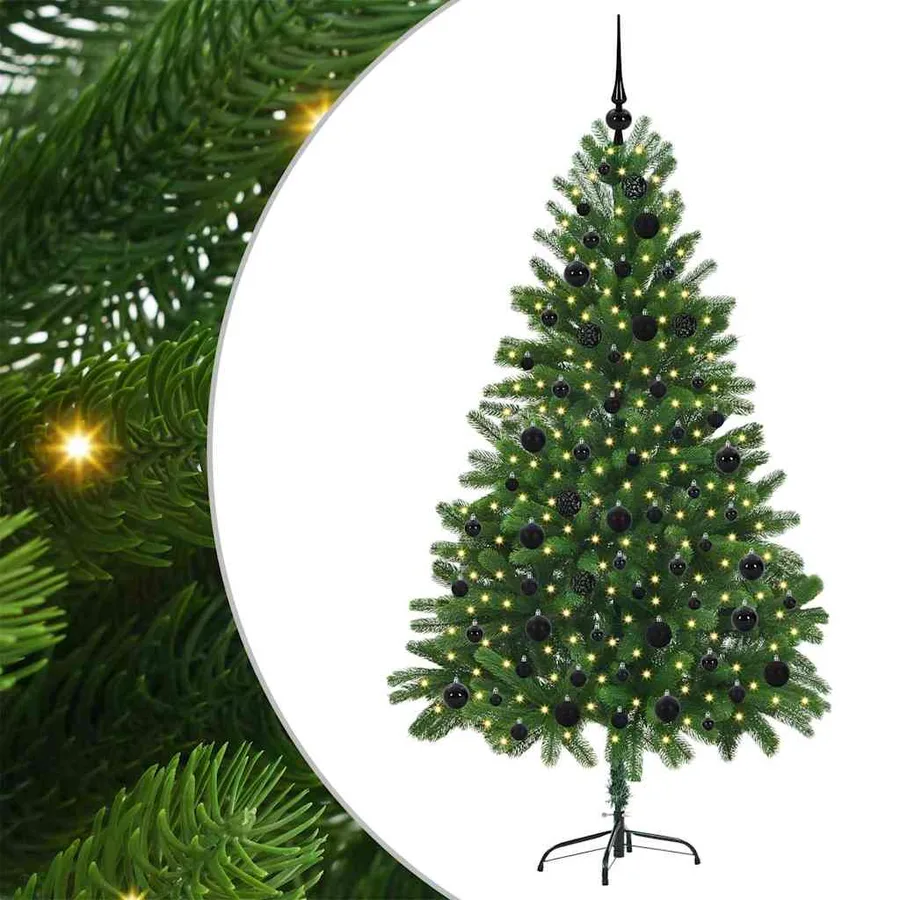 Sapin de Noël avec 300 LED avec support Vert 180 cm PE - 2