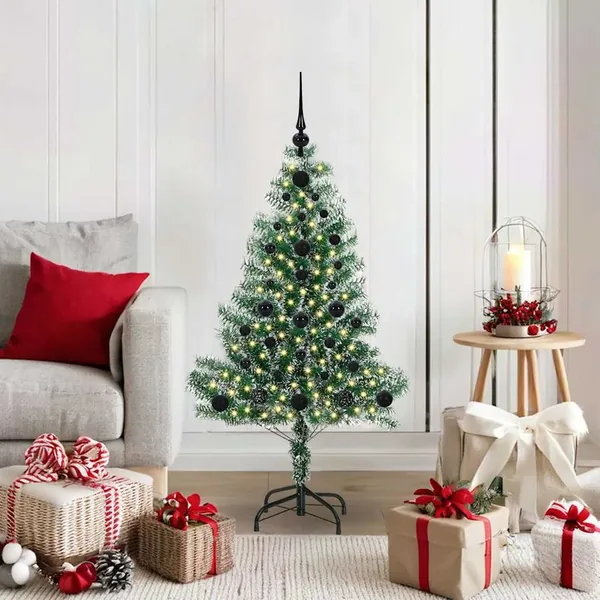 Arbre de Noël artificiel floconné de neige avec lumière LED
