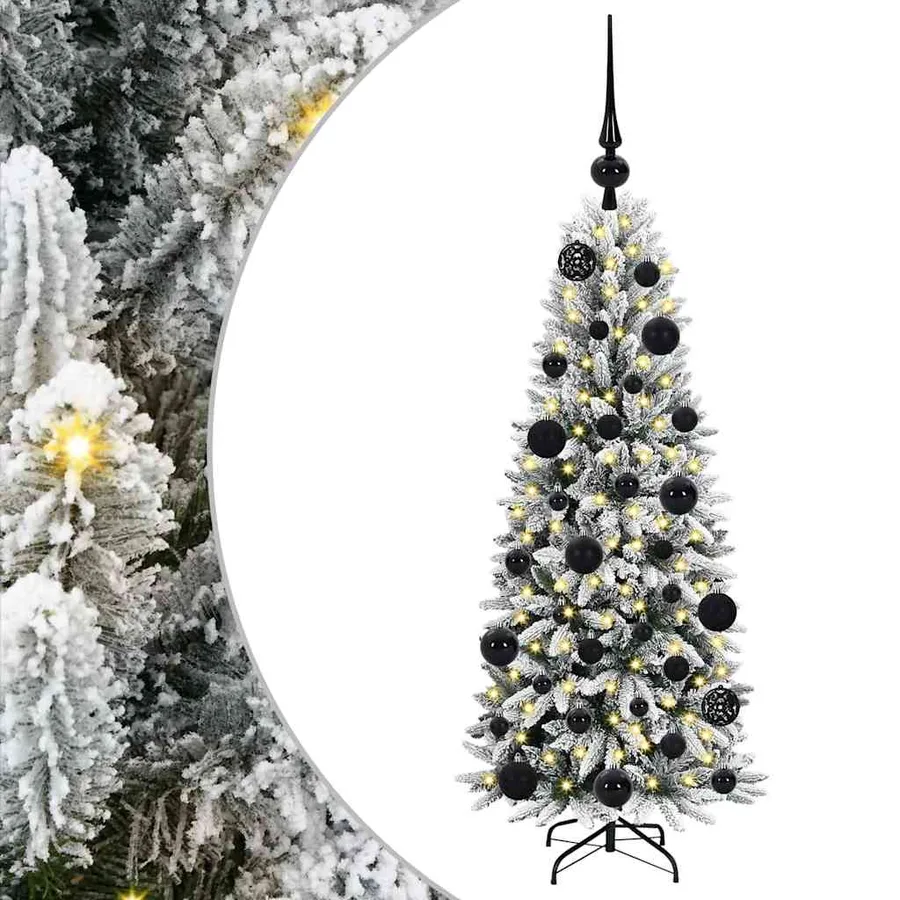 Sapin de Noël artificiel avec 150 LED avec support Blanc 120 cm - 2
