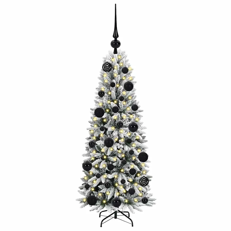 Sapin de Noël artificiel avec 150 LED avec support Blanc 120 cm - 3