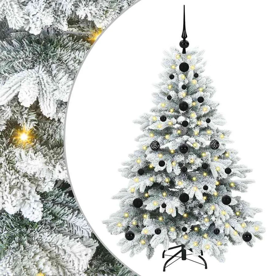 Sapin de Noël artificiel avec 150 LED Blanc 120 cm PE et PVC - 2