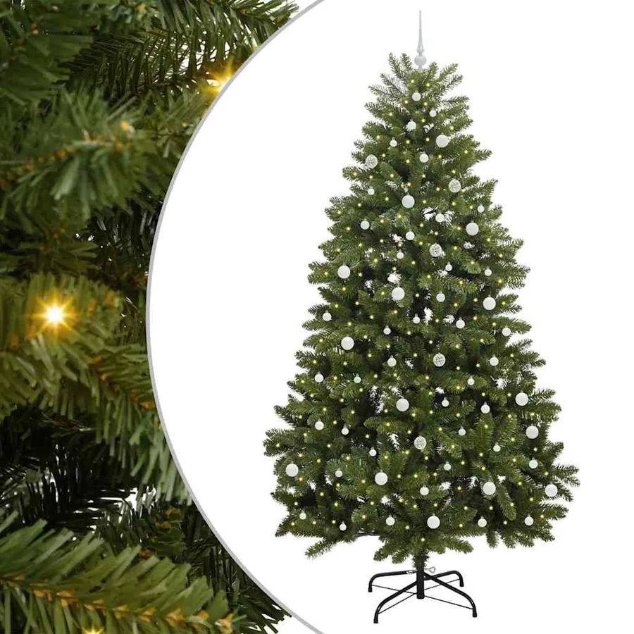 Sapin de Noël artificiel avec 300 LED Vert 240 cm PVC et métal - 2