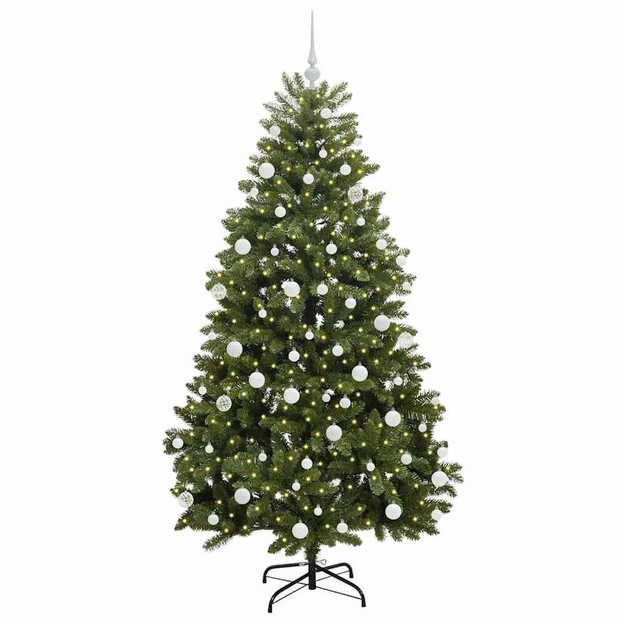 Sapin de Noël artificiel avec 300 LED Vert 180 cm PVC et métal - 3