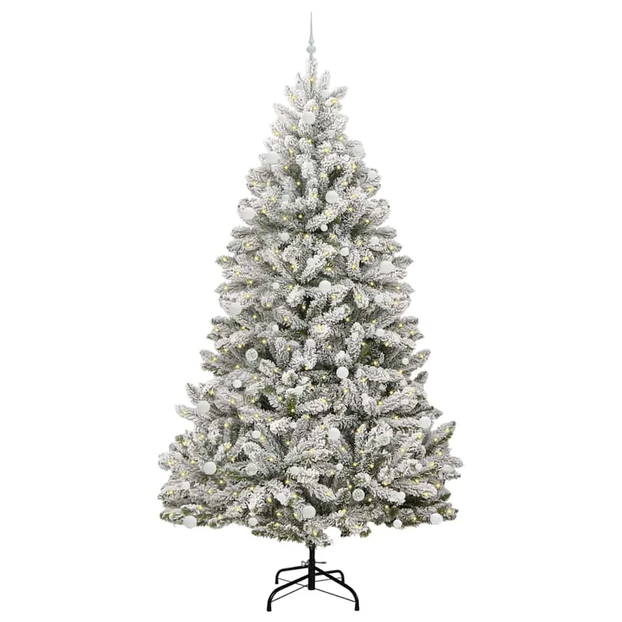 Sapin de Noël artificiel Vert et blanc 270 cm PVC et métal - 3