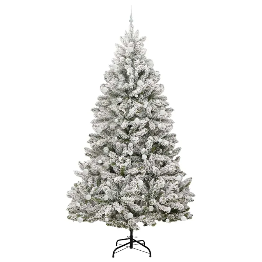 Sapin de Noël artificiel Vert et blanc 270 cm PVC et métal - 4