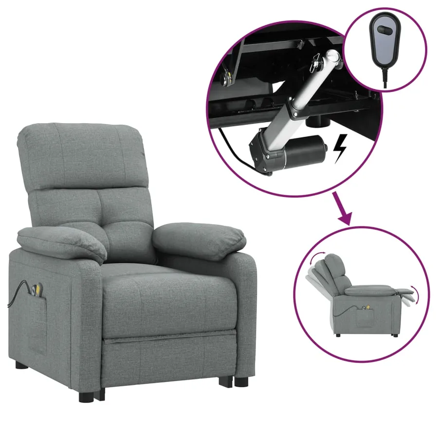 Electric massage armchair Dark grey Fabric - 2
