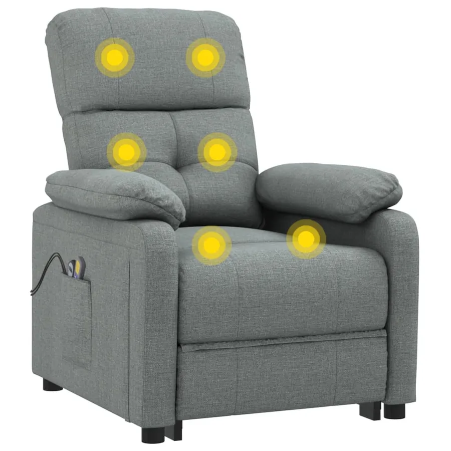 Fauteuil électrique de massage Gris foncé Tissu - 7