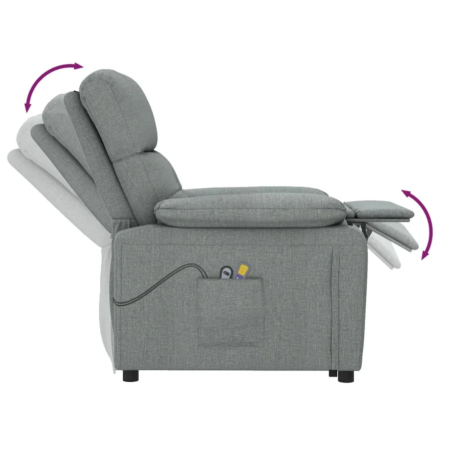 Fauteuil électrique de massage Gris foncé Tissu - 8