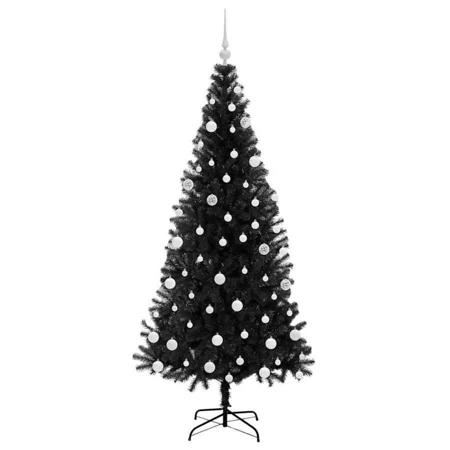 Sapin de Noël avec 300 LED avec support Noir 180 cm PVC - 4