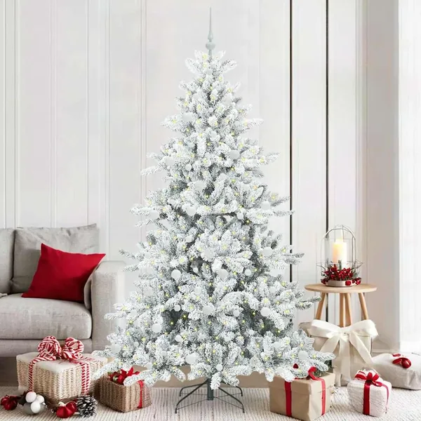 Sapin de Noël Artificiel à Branches Articulées Blanc 210 cm