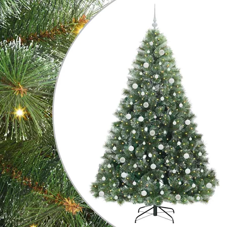 Sapin de Noël artificiel avec 300 LED Vert 210 cm PE et PVC - 2