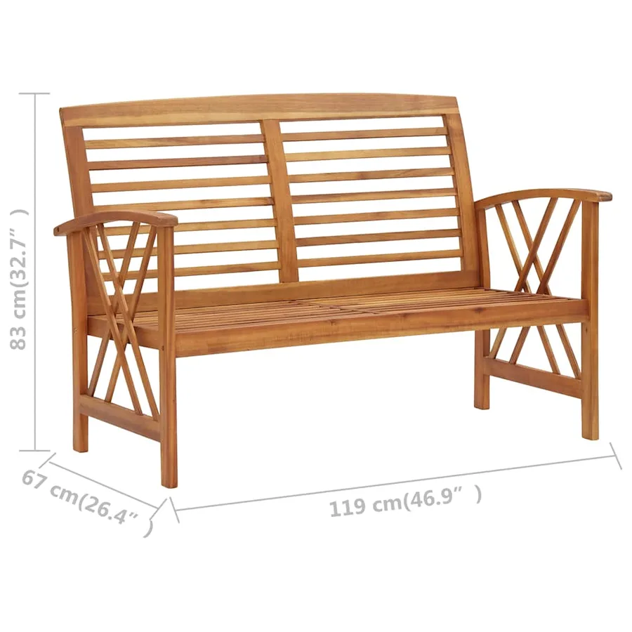 Salon de jardin 2 pcs Bois d'acacia solide - 9