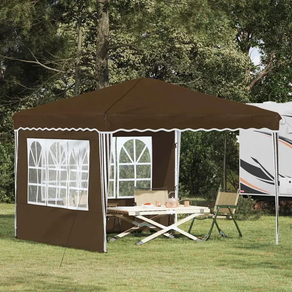 Tente de fête pop-up 288 x 288 x 245 cm Taupe Tissu Oxford