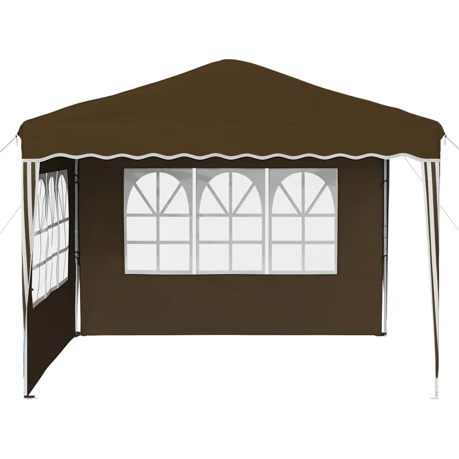 Tente de fête pop-up 288 x 288 x 245 cm Taupe Tissu Oxford - 6