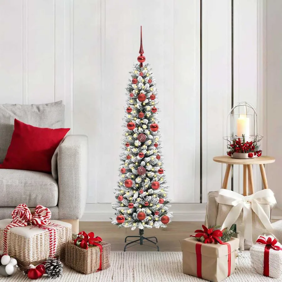 Sapin de Noël artificiel Blanc 120 cm PVC, métal et plastique