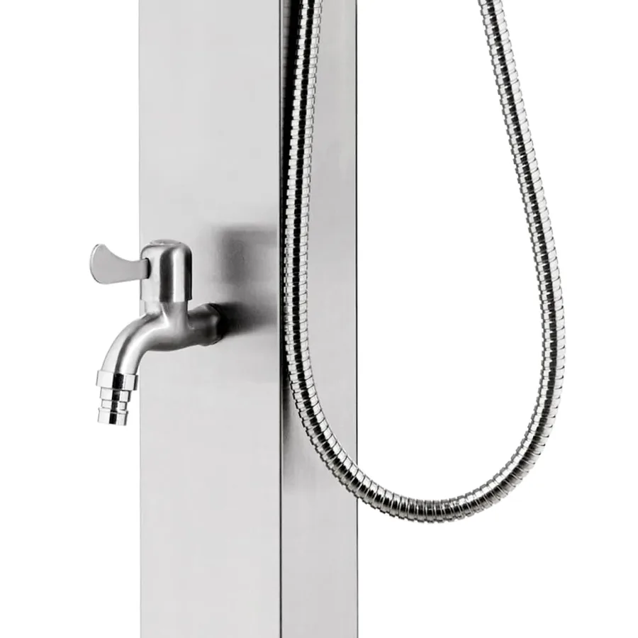 Douche de jardin avec base gris 225 cm Acier inoxydable - 10