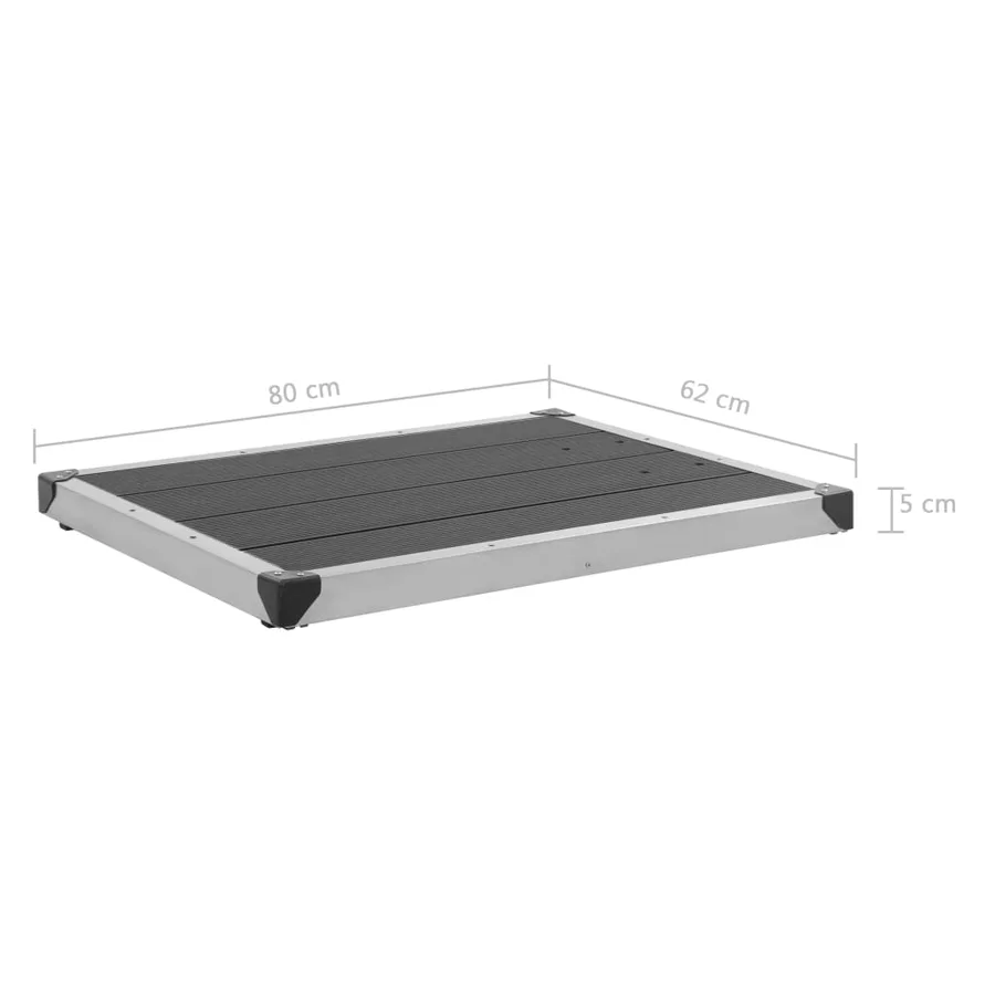 Douche de jardin avec base gris 225 cm Acier inoxydable - 18