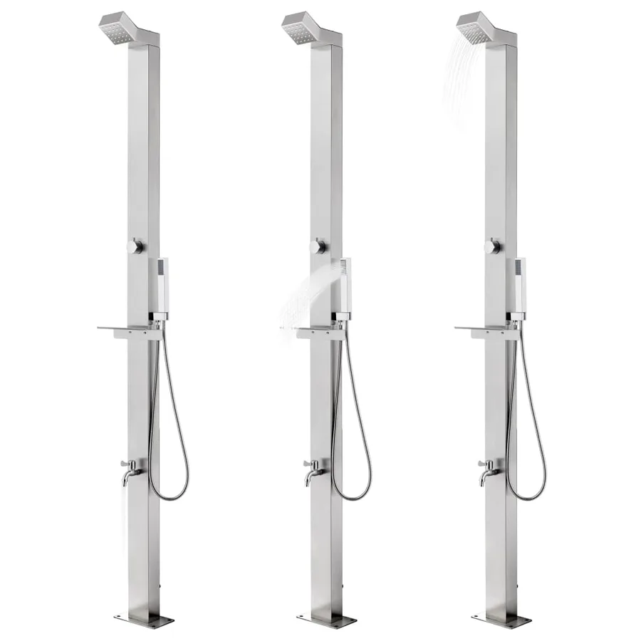 Garden shower with base grey 225 cm Stainless steel - 2